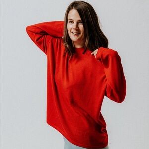 Slow Love Extra Fine Merino Wool Turtle Neck Jumper - Picante Red